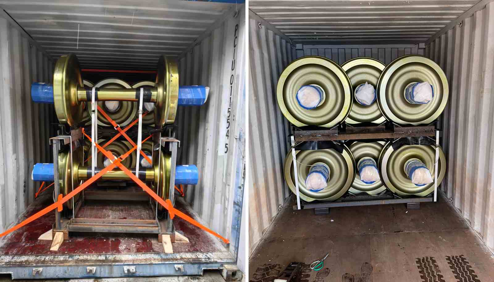 375 MTJ863 Wheelsets verzonden naar Mozambique